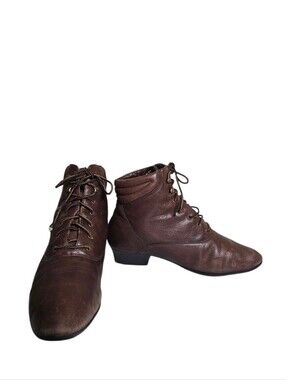 Vintage Danexx 80s Women's Lace Up Ankle Booties Brown 7.5